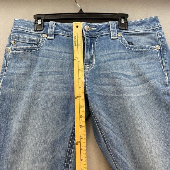 Miss Me Jeans Women's 32x34 (14) Blue Mid Rise Boot Cut Pocket Flaps Western - Picture 11 of 13